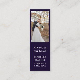 Modern Navy Memorial Funeral Design Mini Business Card