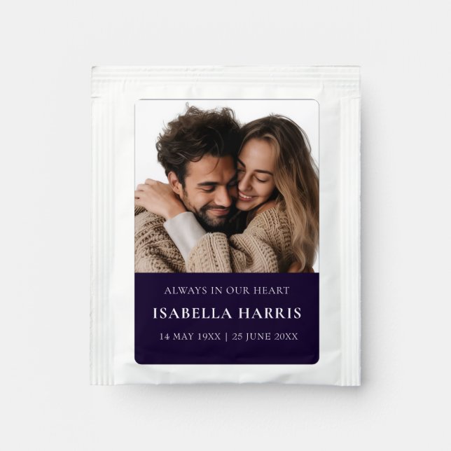 Modern Navy Memorial Keepsake Design Tea Bag Drink Mix (Front)