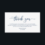 Modern Navy minimalism font, Birthday Thank you Enclosure Card<br><div class="desc">This is the Modern Navy Blue minimalism font,  Script,  Wedding Enclosure Card. You can change the font colours,  and add your wedding details in the matching font / lettering. #TeeshaDerrick</div>