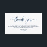 Modern Navy minimalism font, Birthday Thank you Enclosure Card<br><div class="desc">This is the Modern Navy Blue minimalism font,  Script,  Wedding Enclosure Card. You can change the font colours,  and add your wedding details in the matching font / lettering. #TeeshaDerrick</div>