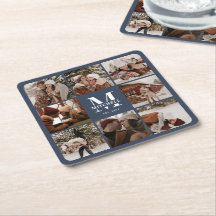 Modern Navy Monogram Initial Family Name &  Photo
