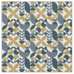 Modern Navy Mustard Abstract Geometric Pattern Fabric