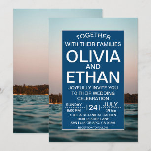 Modern navy nautical Wedding Invitation