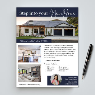 Modern Navy New Home Real Estate Flyer