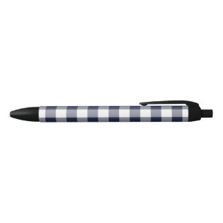 Modern Navy White Buffalo Check Plaid Pattern Pen