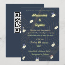 Modern Navy & White Floral Engagement Party