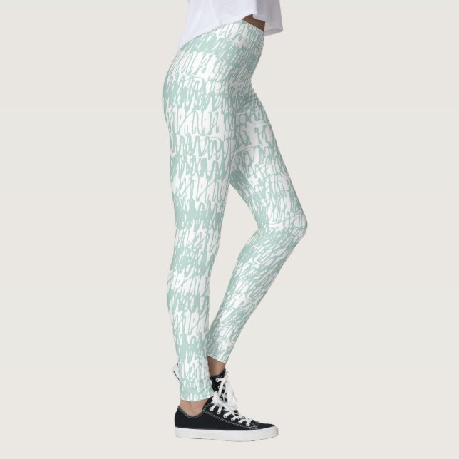 Modern Nebula Scribble Seamless Pattern Leggings (Right)