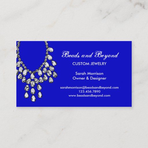 Customizable Modern Necklace Jewelry Business Card