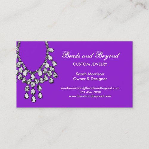 Modern Necklace Jewelry Business Card