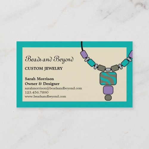 Modern Necklace Jewelry Business Card