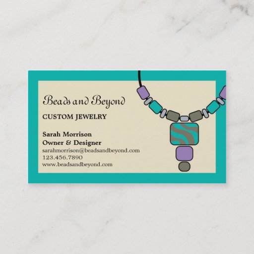 Customizable Modern Necklace Jewelry Business Card