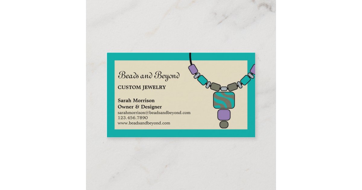 Modern Necklace Jewelry Business Card Zazzle