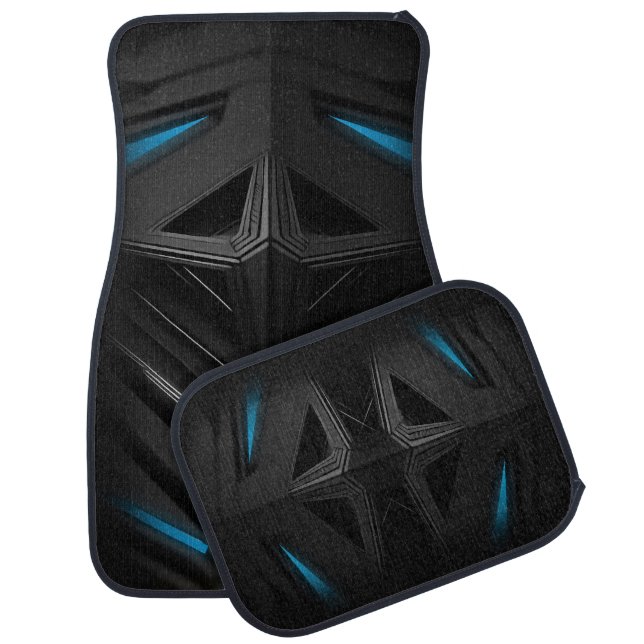 Modern, neon, auto, sport, future, design, black car floor mat (Set)