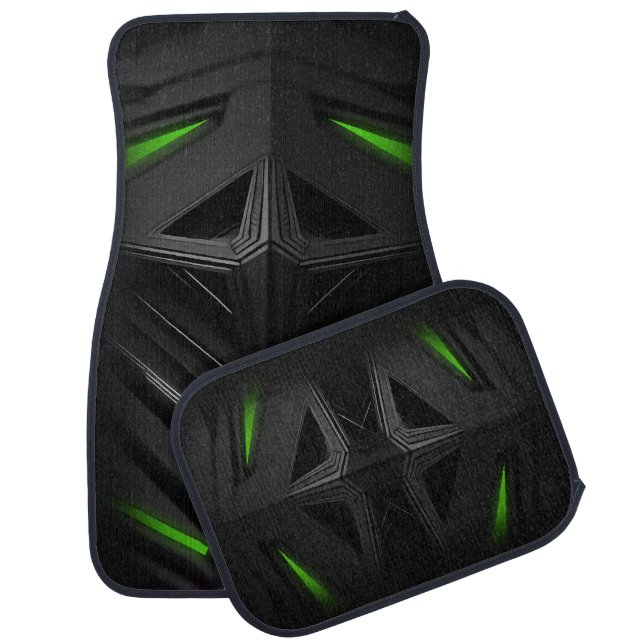 Modern, neon, auto, sport, future, design, black car floor mat (Set)