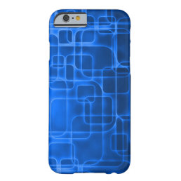 Modern Neon Blue Laser Art Barely There iPhone 6 Case