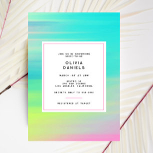 Modern Neon Bright Colors Bridal Shower Invitation