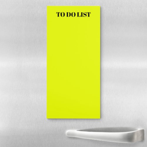 Modern neon chartreuse green custom name text magnetic notepad