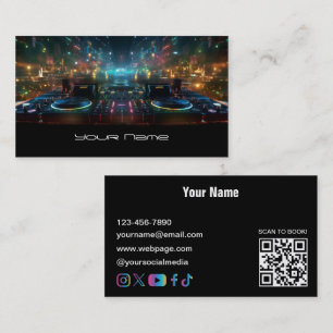 Modern neon DJ  Business Card