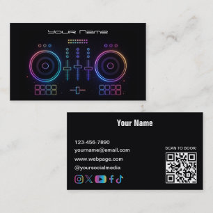 Modern Neon DJ  Business Card