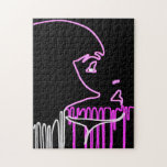 'Modern Neon Fashion Graffiti Design' Jigsaw Puzzle