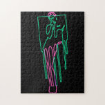 'Modern Neon Fashion Graffiti Design' Jigsaw Puzzle