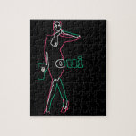 'Modern Neon Fashion Graffiti Design' Jigsaw Puzzle