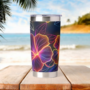 Modern Neon Flowers Insulated Tumbler