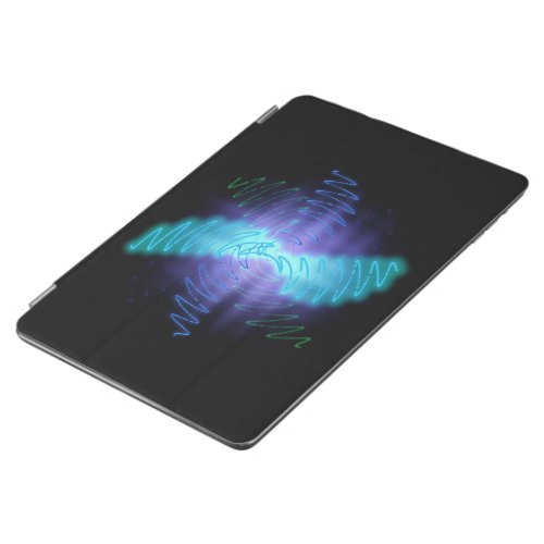 Modern Neon Glowing Sound Waves iPad Air Cover