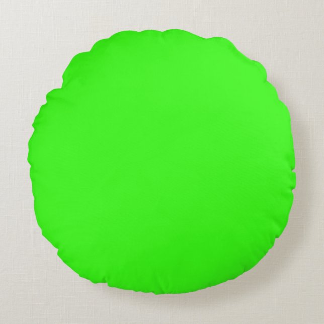 Modern Neon Green 16”  Round Pillow (Front)