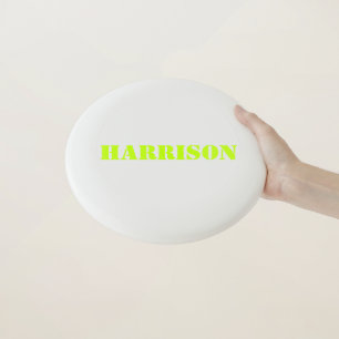 Modern neon green custom name monogram Wham-O frisbee