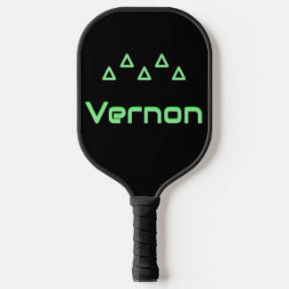 Modern Neon Green Custom Name Pickleball Paddle