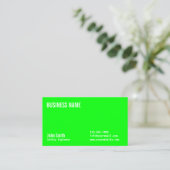 Modern Neon Green Safety Engineer Business Card (Standing Front)