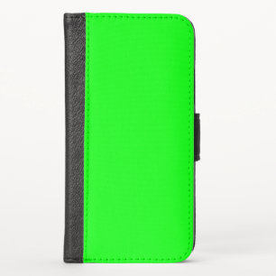 Modern neon green screen bright plain solid cool iPhone x wallet case