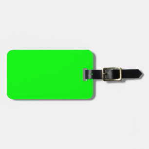 Modern neon green screen bright plain solid cool luggage tag