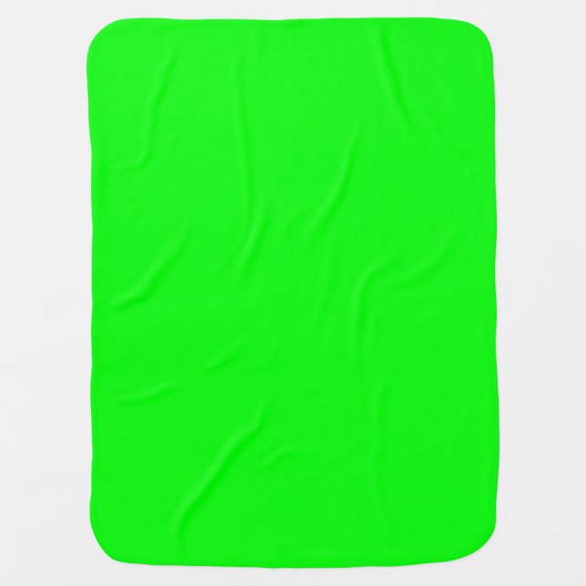 Modern neon green screen, bright solid color cool baby blanket (Front)