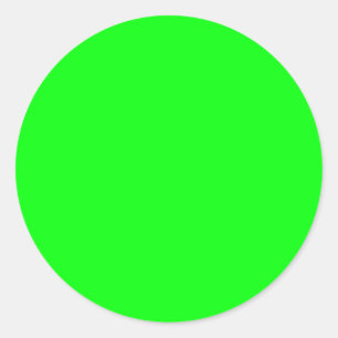 Modern neon green screen bright solid color cool classic round sticker