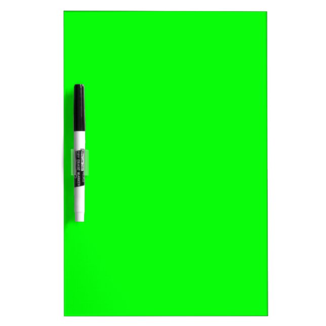 Modern neon green screen bright solid plain cool dry erase board (Front)