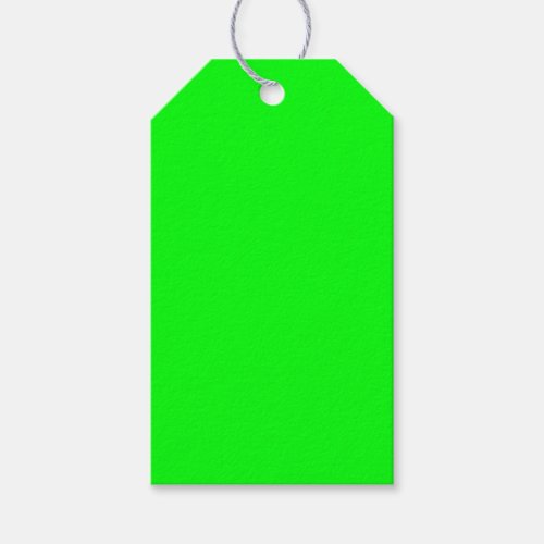 Modern neon green screen bright solid plain cool gift tags
