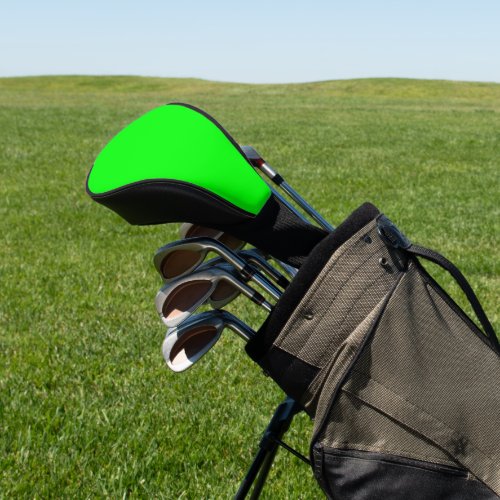 Modern neon green screen bright solid plain cool golf head cover