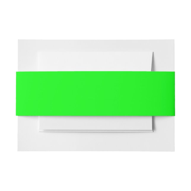 Modern neon green screen bright solid plain cool invitation belly band (Front Example)
