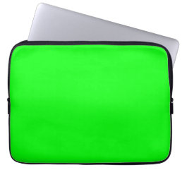 Modern neon green screen bright solid plain cool laptop sleeve