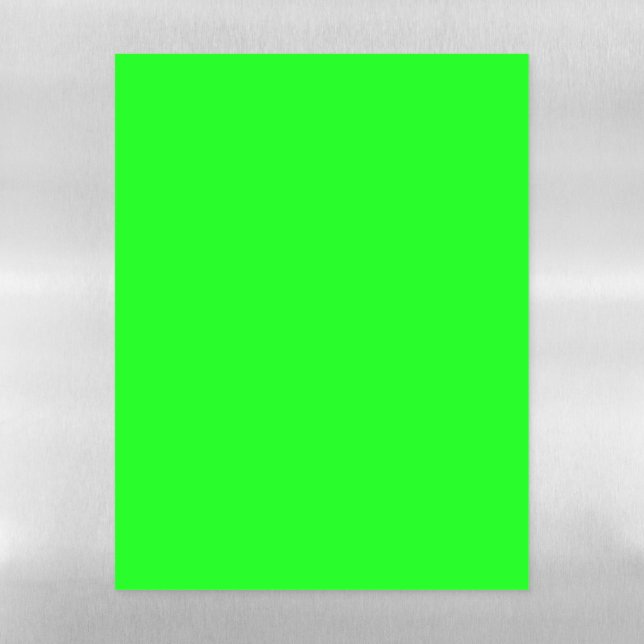 Modern neon green screen bright solid plain cool magnetic dry erase sheet (Vertical)