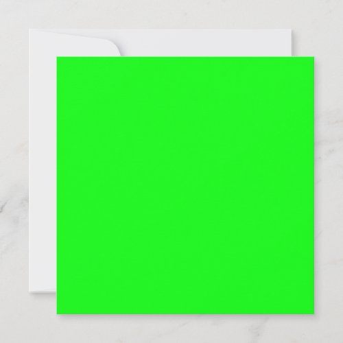 Modern neon green screen bright solid plain cool thank you card