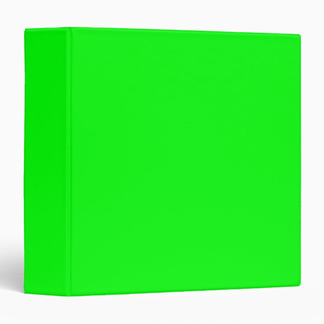 Modern neon green screen solid plain minimalist  3 ring binder (Front/Spine)