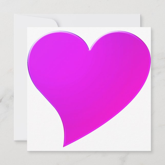 Modern neon magenta heart Valentine's day card (Front)