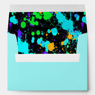 Modern Neon Paint Splatter, Envelope