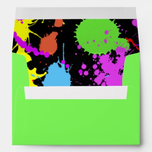 Modern Neon Paint Splatter Envelopes