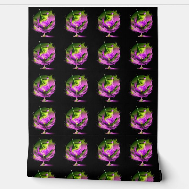 Modern Neon Party Time Collection Wallpaper (Unrolling)