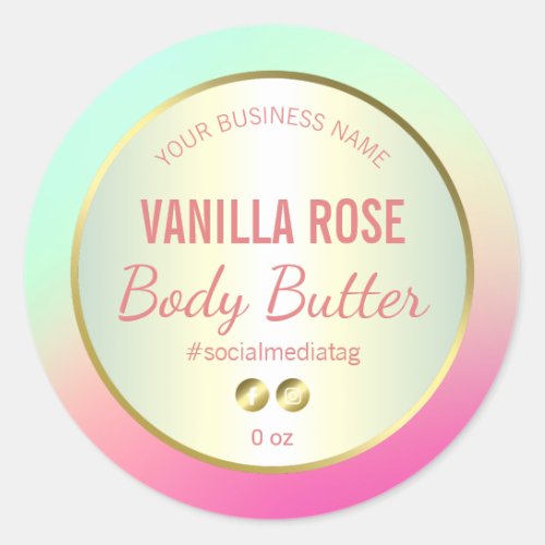Modern Neon Pink And Green Body Butter Labels
