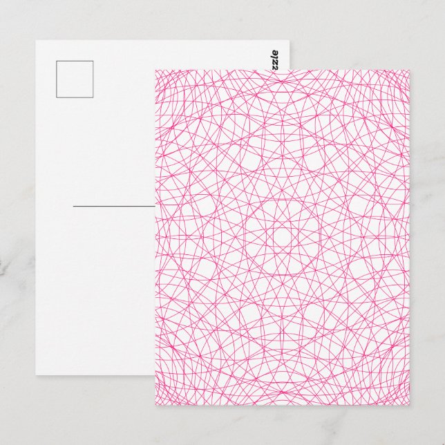 Modern Neon Pink Art Postcard – Customizable (Front/Back)